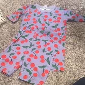 Hanna Andersson Kids Pajama Set - Purple with Red Cherries